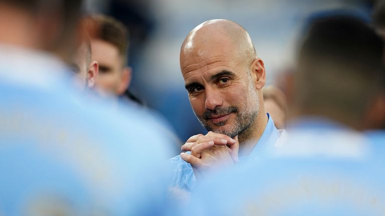 Pep, dias ve foden pl sezon sonu ödüllerini kazandı 2 pep guardiola is pictured during man city's title celebrations at the etihad stadium (ap)